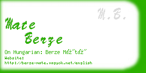 mate berze business card